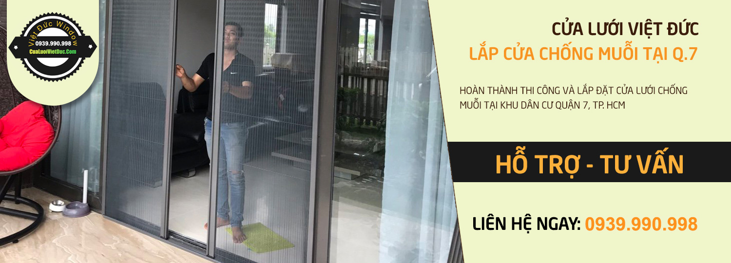 Lắp cửa lưới chống muỗi tại khu dân cư quận 7 Sài Gòn